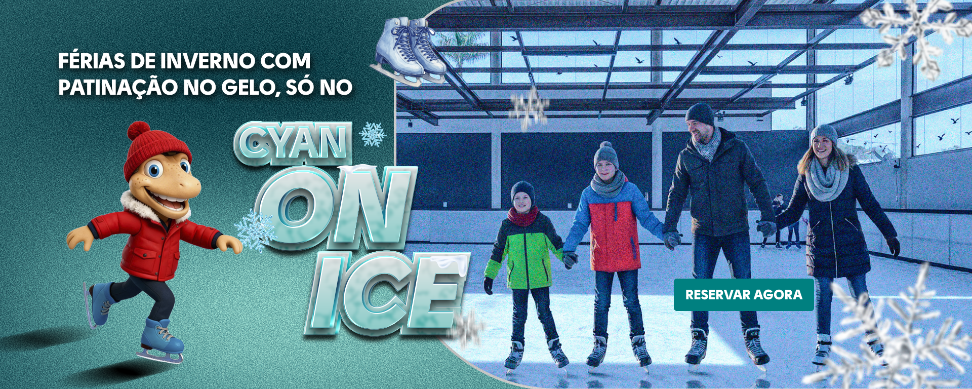 Férias de Julho no inverno com patinação no gelo, só no Cyan Resort