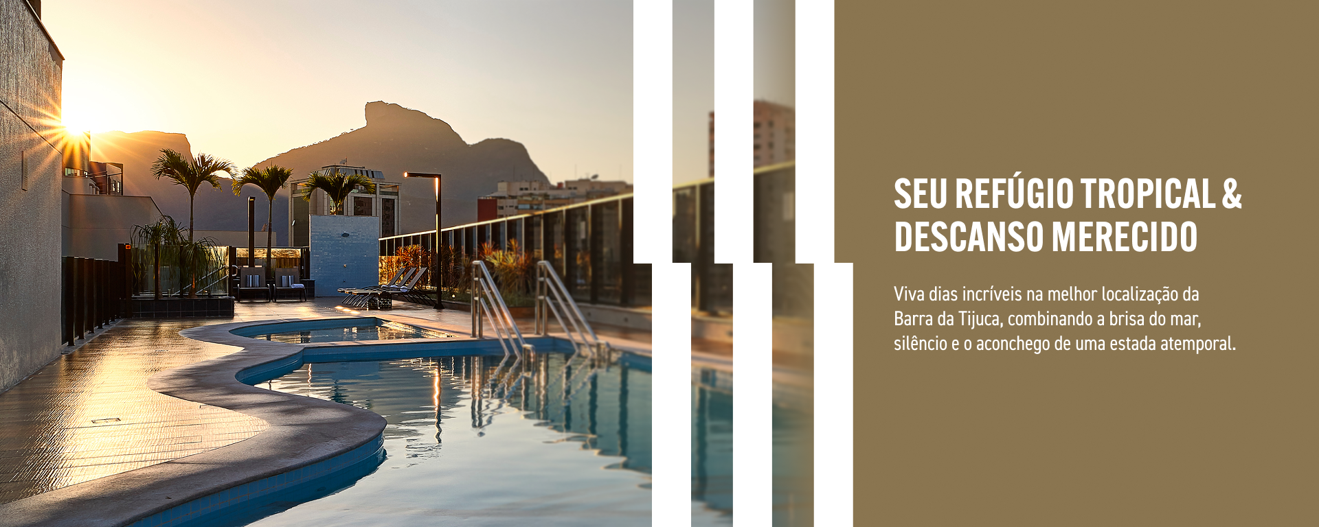 SEU REFÚGIO TROPICAL & DESCANSO MERECIDO - Viva dias incríveis na melhor localização da Barra da Tijuca, combinando a brisa do mar, silêncio e o aconchego de uma estada atemporal.