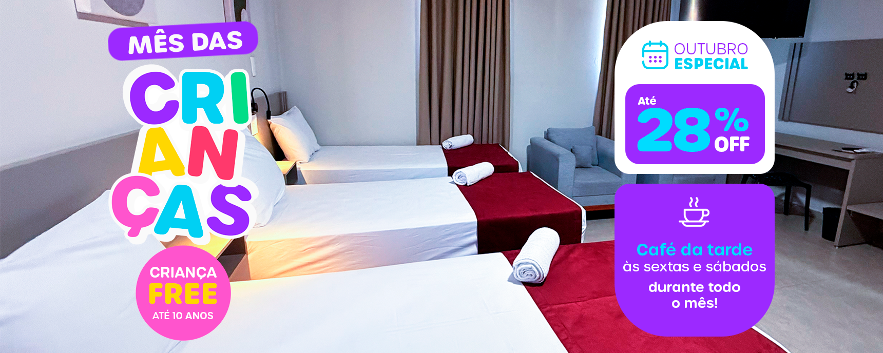 mês das crianças hotel euro suite santa rita do passa quatro