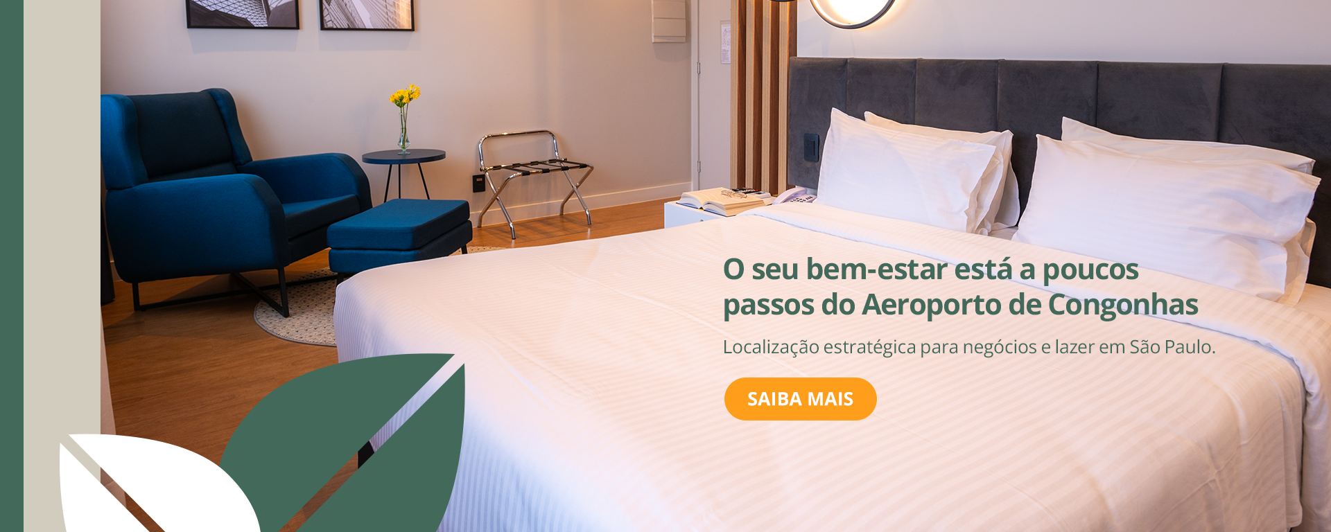 O seu bem-estar está a poucos passos do Aeroporto de Congonhas. Localização estratégica para negócios e lazer em São Paulo.