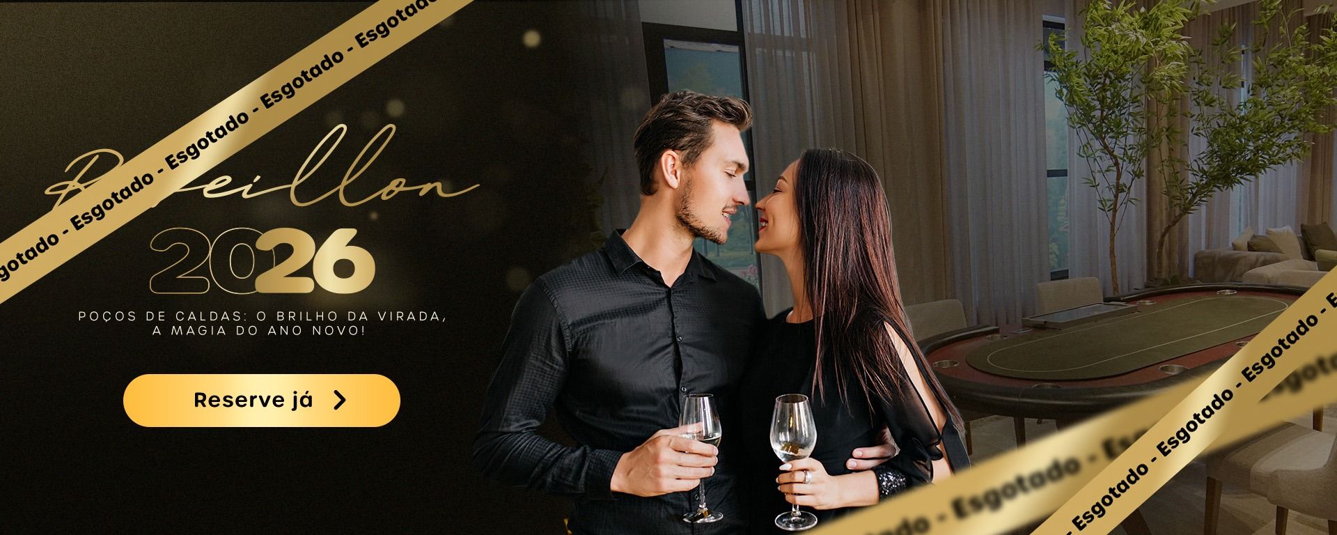 Réveillon 2026 no Euro Suite Poços de Caldas com até 25% off e parcelamento em 10x