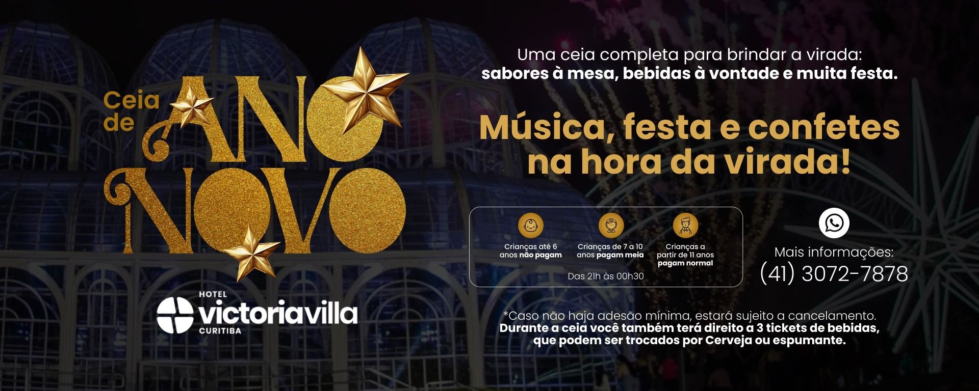 Ceia de Ano Novo no Hotel Victoria Villa Curitiba
