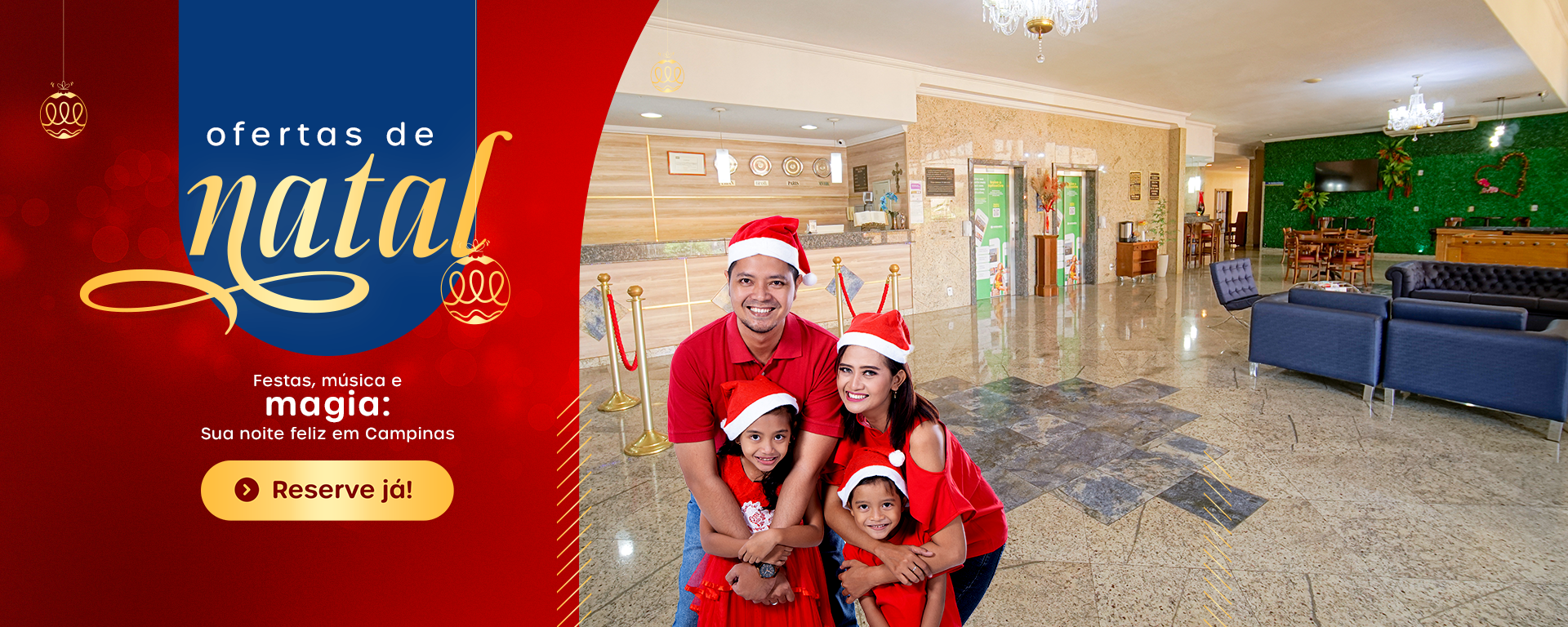 Ofertas de Natal no Hotel Dan Inn Campinas Anhanguera com festas, música e momentos mágicos para toda a família.