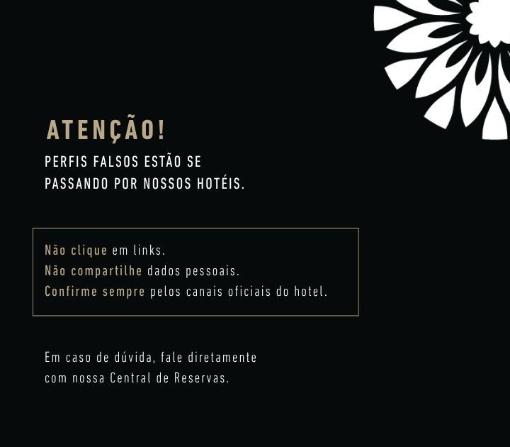 Atenção: perfis falsos estão se passando por nossos hotéis.