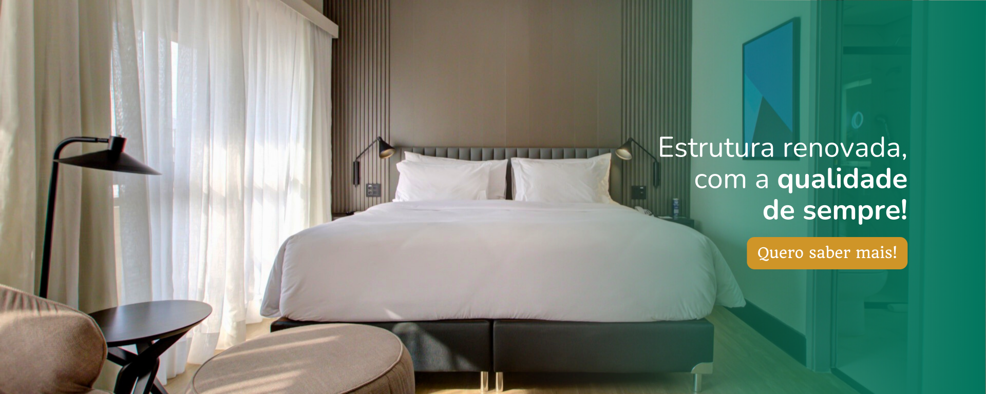 Banner informativo com imagem do quarto