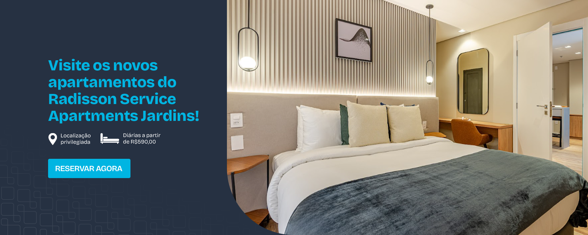 Visite os novos apartamentos do Radisson Serviced Apartaments Jardins, localização previlegiada em São Paulo. Com diárias a partir de R$590,00