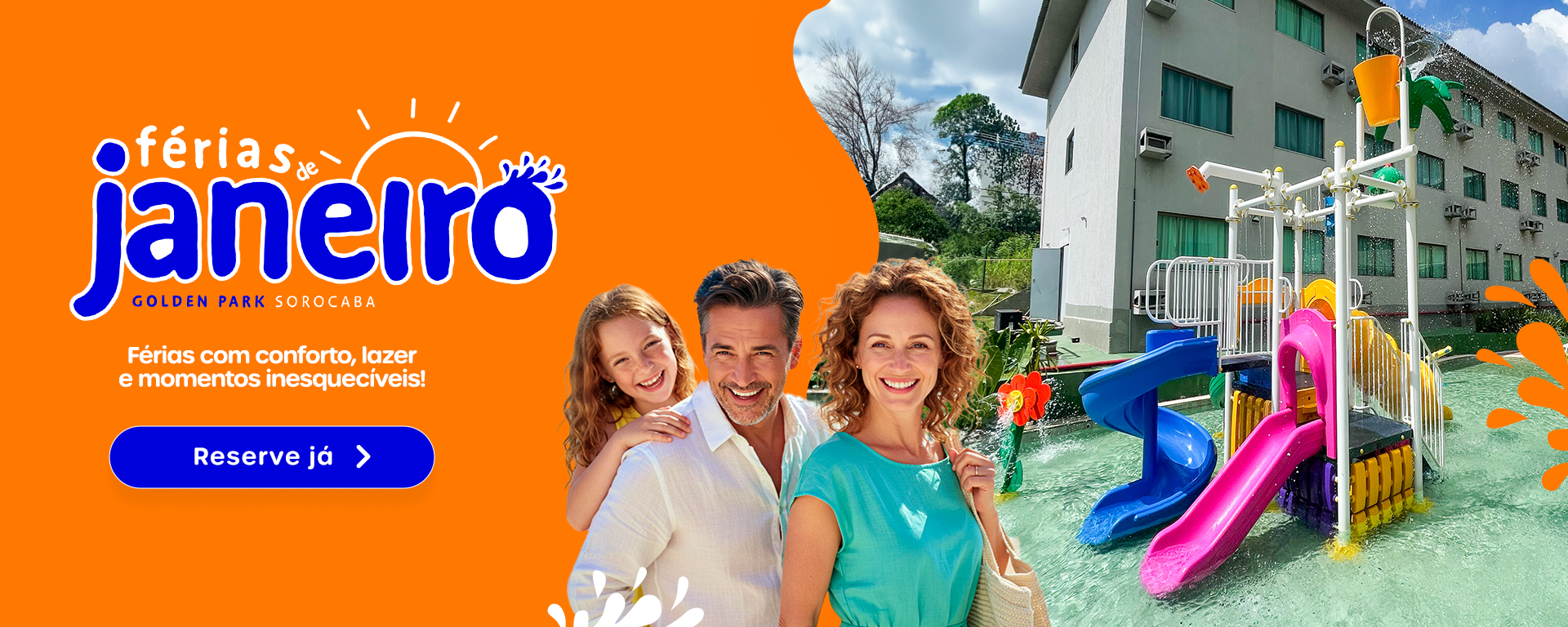 Férias de Janeiro no Hotel Golden Park Sorocaba – lazer, conforto e diversão para toda a família com até 20% de desconto.